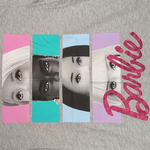 Barbie Sparkly Stacked Faces Short Sleeve Shirt XXL - Picture 2 of 5